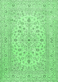 Medallion Emerald Green Traditional Rug, tr4420emgrn