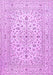 Machine Washable Medallion Purple Traditional Area Rugs, wshtr4420pur