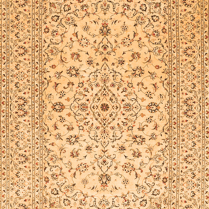 Serging Thickness of Machine Washable Medallion Orange Traditional Area Rugs, wshtr4420org