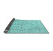 Sideview of Medallion Light Blue Traditional Rug, tr4420lblu