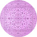 Round Medallion Purple Traditional Rug, tr4420pur