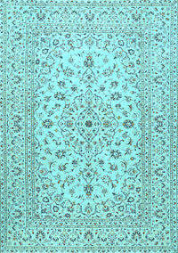 Medallion Light Blue Traditional Rug, tr4420lblu