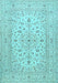 Medallion Light Blue Traditional Rug, tr4420lblu