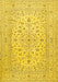 Medallion Yellow Traditional Rug, tr4420yw