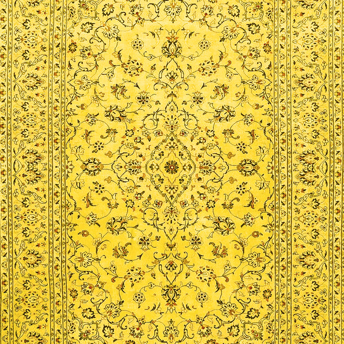 Medallion Yellow Traditional Rug, tr4420yw