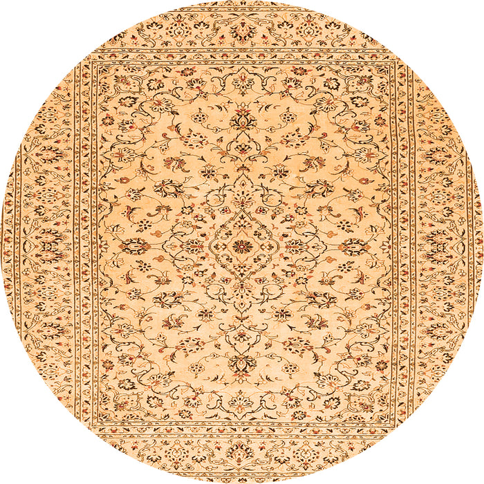 Machine Washable Medallion Orange Traditional Area Rugs, wshtr4420org