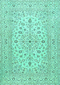 Medallion Turquoise Traditional Rug, tr4420turq