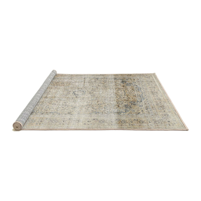 Sideview of Machine Washable Traditional Light French Beige Brown Rug, wshtr4421