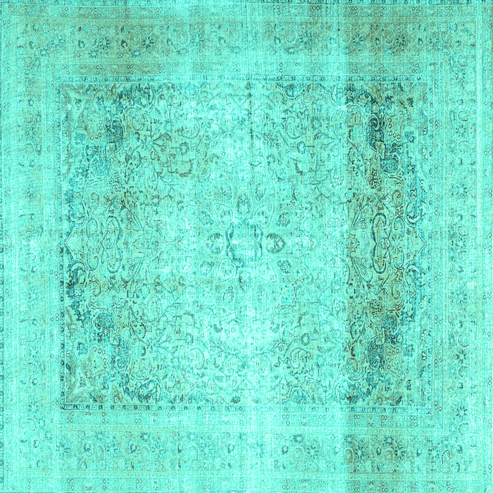 Square Persian Turquoise Traditional Rug, tr4421turq