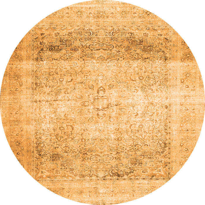 Machine Washable Persian Orange Traditional Area Rugs, wshtr4421org