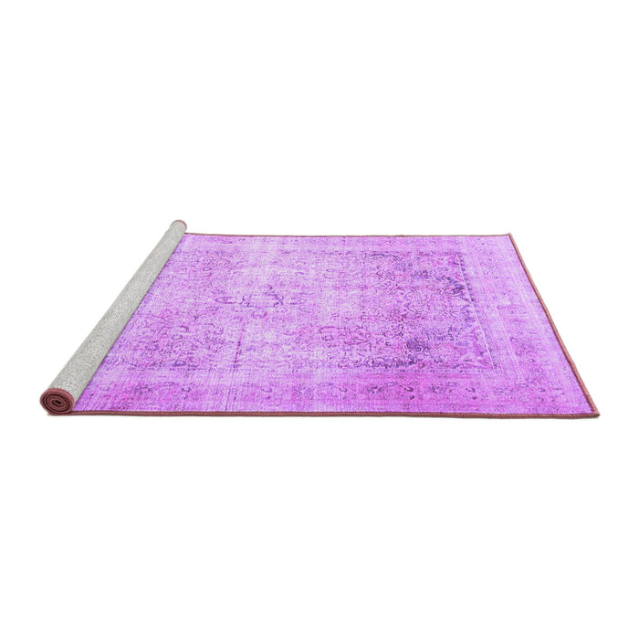 Sideview of Machine Washable Persian Purple Traditional Area Rugs, wshtr4421pur