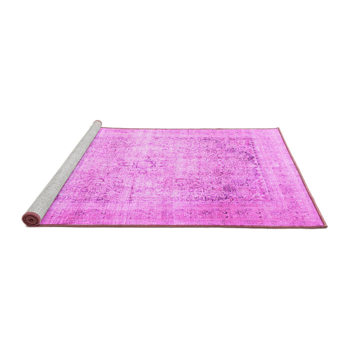 Sideview of Machine Washable Persian Pink Traditional Rug, wshtr4421pnk