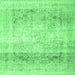 Square Persian Emerald Green Traditional Rug, tr4421emgrn