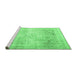 Sideview of Machine Washable Persian Emerald Green Traditional Area Rugs, wshtr4421emgrn