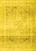 Machine Washable Persian Yellow Traditional Rug, wshtr4421yw