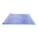 Sideview of Machine Washable Persian Blue Traditional Rug, wshtr4421blu