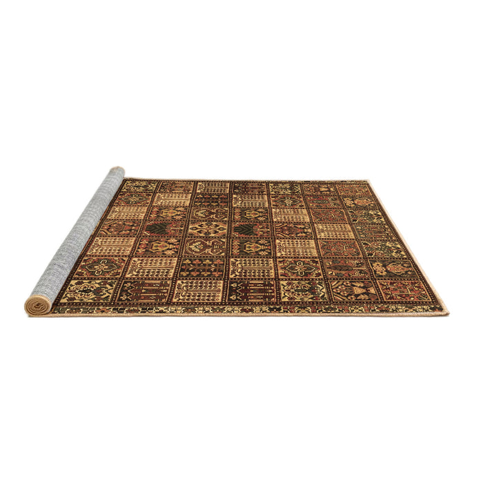 Sideview of Machine Washable Persian Brown Traditional Rug, wshtr4422brn