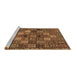 Sideview of Machine Washable Persian Brown Traditional Rug, wshtr4422brn