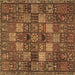 Square Machine Washable Persian Brown Traditional Rug, wshtr4422brn