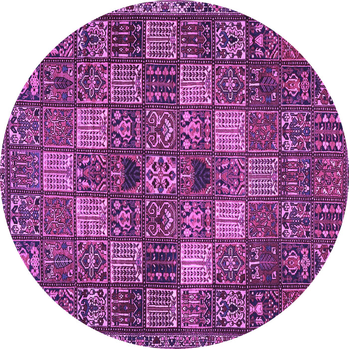 Round Machine Washable Persian Purple Traditional Area Rugs, wshtr4422pur