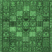 Square Machine Washable Persian Emerald Green Traditional Area Rugs, wshtr4422emgrn