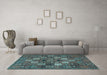 Machine Washable Persian Light Blue Traditional Rug in a Living Room, wshtr4422lblu