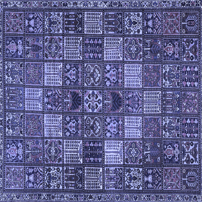 Square Machine Washable Persian Blue Traditional Rug, wshtr4422blu