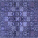 Square Persian Blue Traditional Rug, tr4422blu