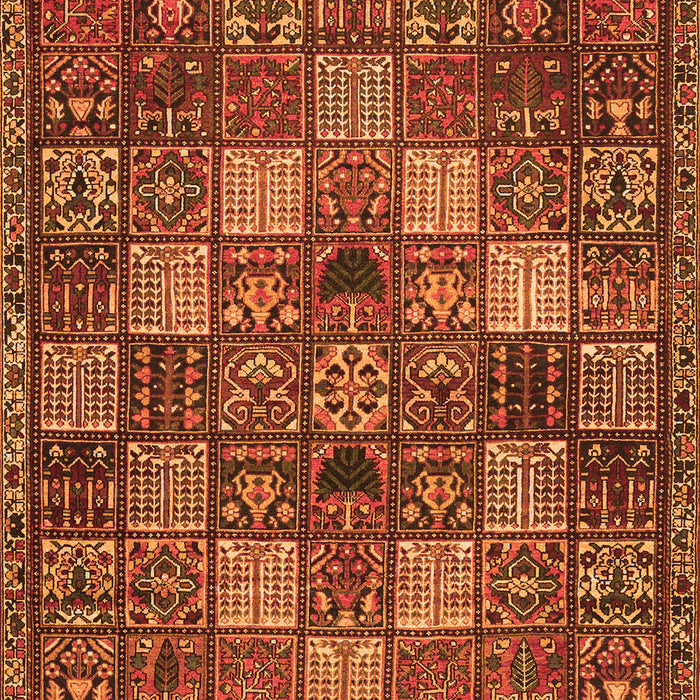 Serging Thickness of Machine Washable Persian Orange Traditional Area Rugs, wshtr4422org