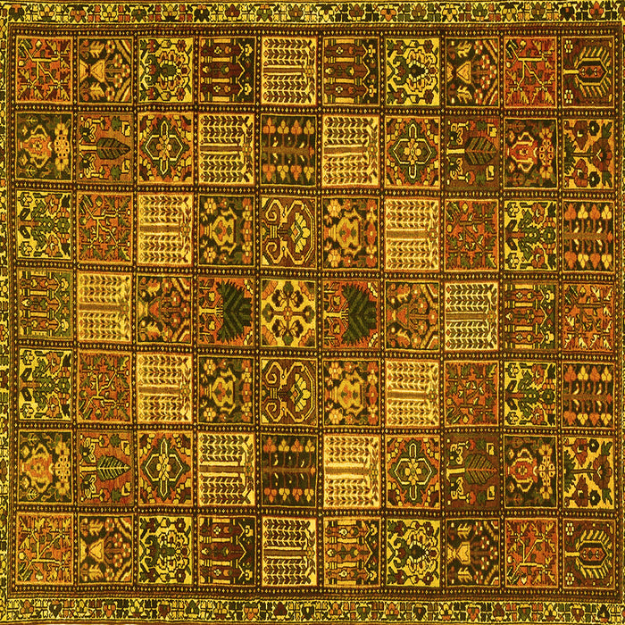 Square Machine Washable Persian Yellow Traditional Rug, wshtr4422yw