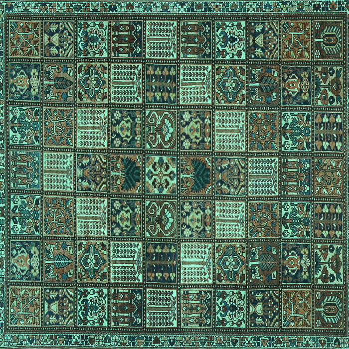 Square Machine Washable Persian Turquoise Traditional Area Rugs, wshtr4422turq