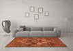 Machine Washable Persian Orange Traditional Area Rugs in a Living Room, wshtr4422org