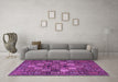 Machine Washable Persian Purple Traditional Area Rugs in a Living Room, wshtr4422pur