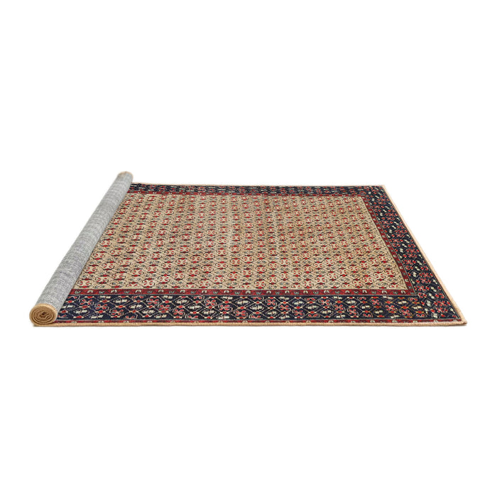 Sideview of Machine Washable Traditional Vermilion Red Rug, wshtr4423