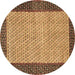 Round Persian Brown Traditional Rug, tr4423brn