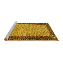 Sideview of Machine Washable Persian Yellow Traditional Rug, wshtr4423yw