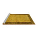 Sideview of Machine Washable Persian Yellow Traditional Rug, wshtr4423yw