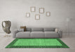 Machine Washable Persian Emerald Green Traditional Area Rugs in a Living Room,, wshtr4423emgrn