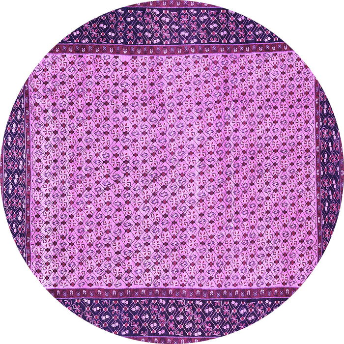 Round Persian Purple Traditional Rug, tr4423pur