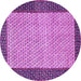 Round Persian Purple Traditional Rug, tr4423pur