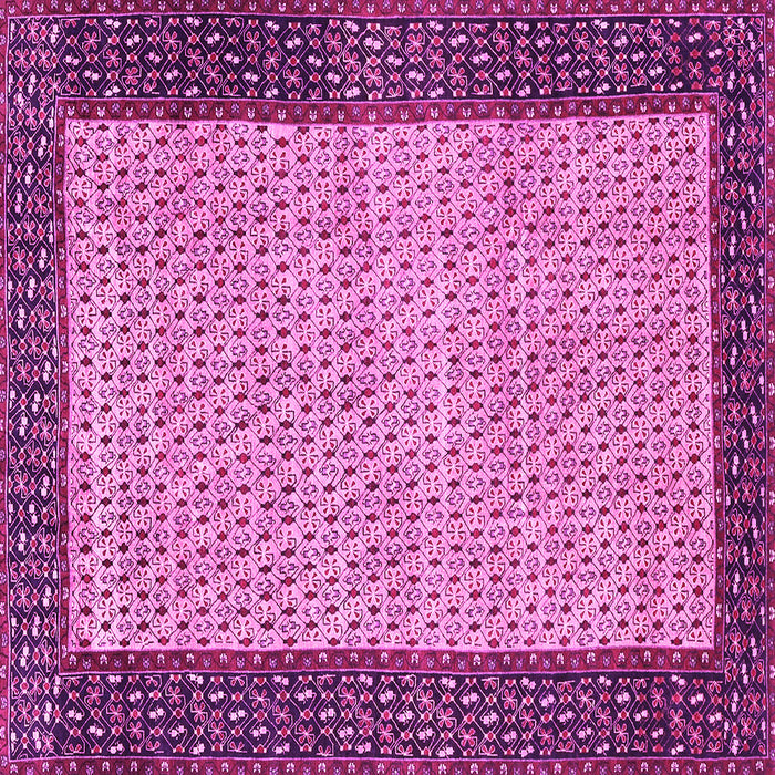 Square Machine Washable Persian Pink Traditional Rug, wshtr4423pnk