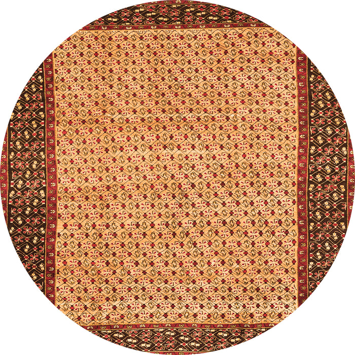 Machine Washable Persian Orange Traditional Area Rugs, wshtr4423org