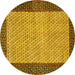 Round Persian Yellow Traditional Rug, tr4423yw