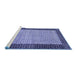 Sideview of Machine Washable Persian Blue Traditional Rug, wshtr4423blu