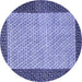 Round Persian Blue Traditional Rug, tr4423blu