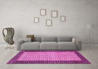 Machine Washable Persian Pink Traditional Rug, wshtr4423pnk