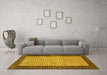 Machine Washable Persian Yellow Traditional Rug in a Living Room, wshtr4423yw