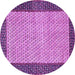 Round Machine Washable Persian Purple Traditional Area Rugs, wshtr4423pur