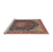 Sideview of Machine Washable Traditional Saffron Red Rug, wshtr4424