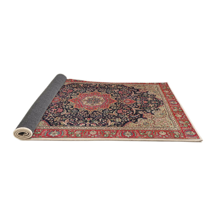 Sideview of Traditional Saffron Red Medallion Rug, tr4424